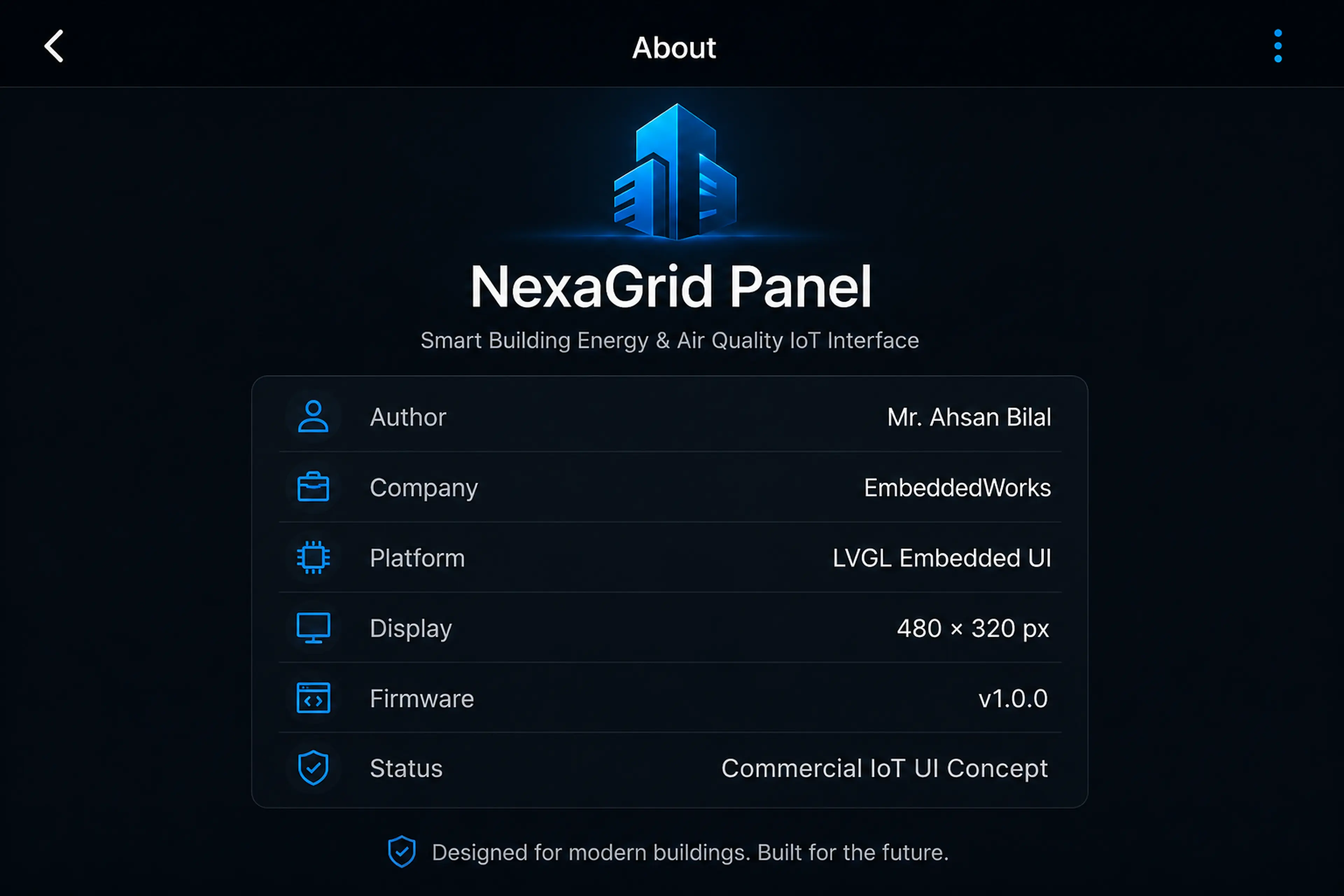 NexaGrid Panel Smart Building IoT Interface